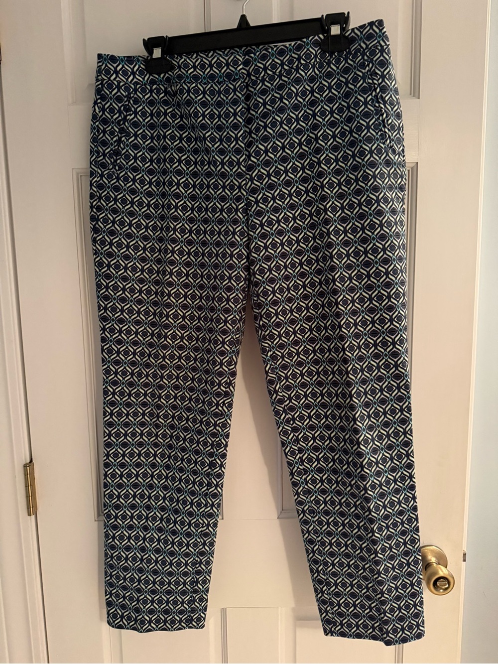 Adrianna Papell Black, Turquoise & White Woman’s Ankle Pants Size 10